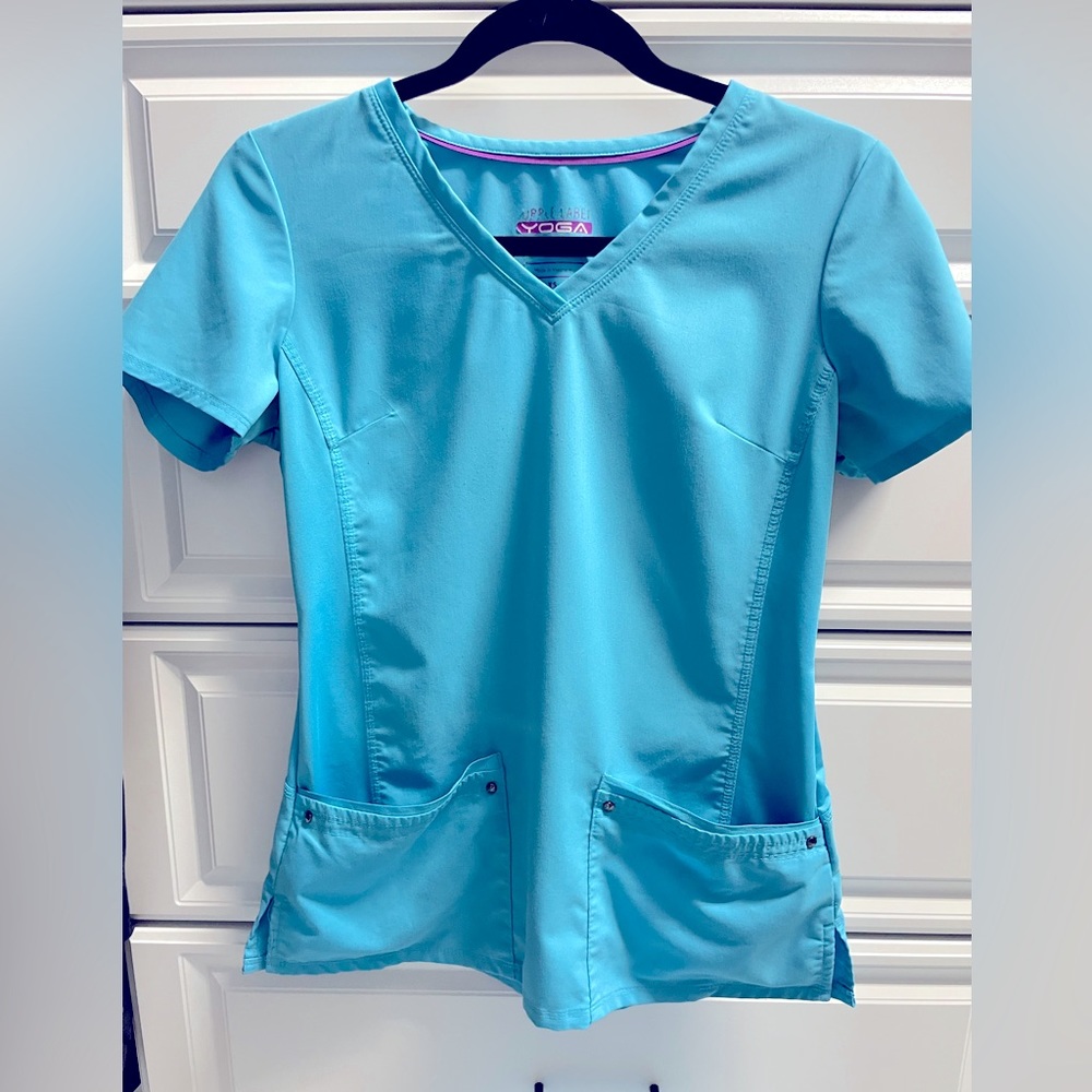 Healing hands Purple label yoga scrub set aqua